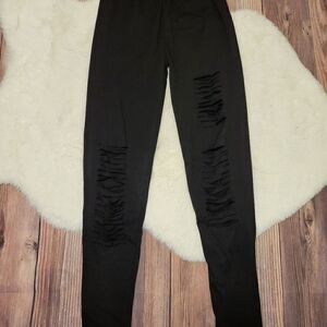 Womens black cut out leggings